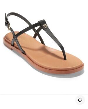Cole Haan Flora Thong Sandals Black Leather Sz9.5